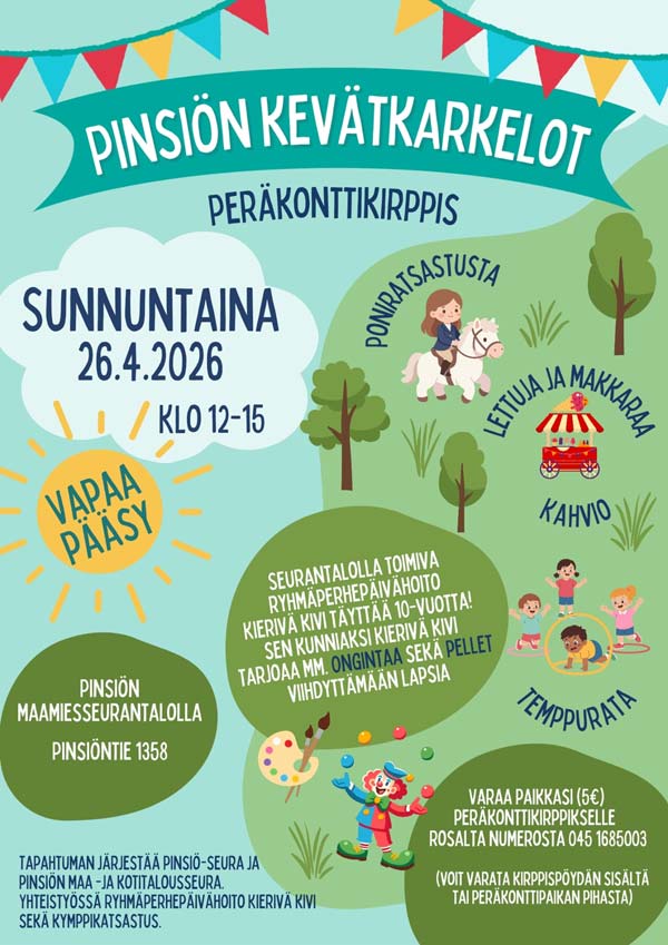 Pinsiön kevätkarkelot 2026 Pinsiön kevätkarkelot 2026